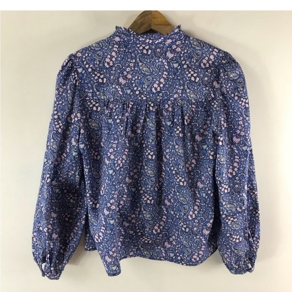 J.Crew Liberty print button-front ruffle-neck popover in Bourton Bloom - Picture 6 of 12